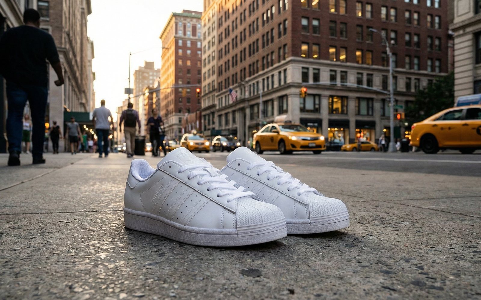 Sneaker ambientate in una strada di New York