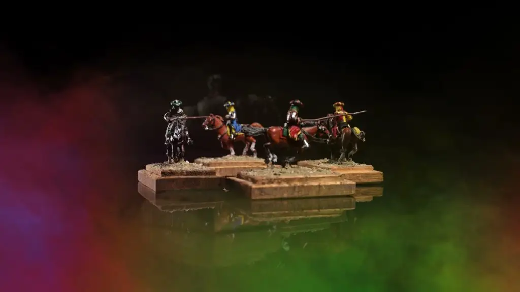 La carica dei cavalieri in miniatura contro il Buratto