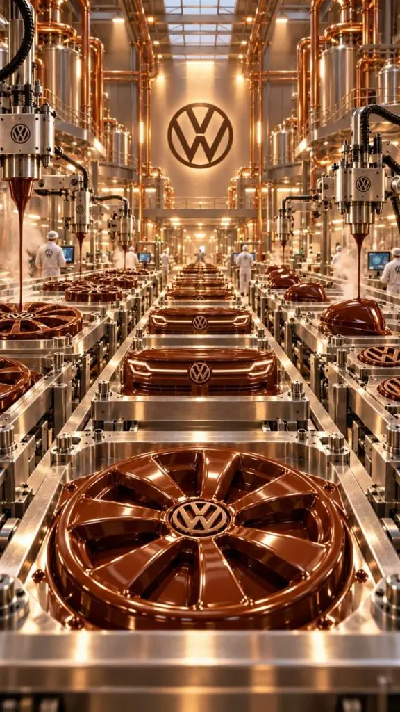 La fabbrica di cioccolato Volkswagen creata con l’intelligenza artificiale